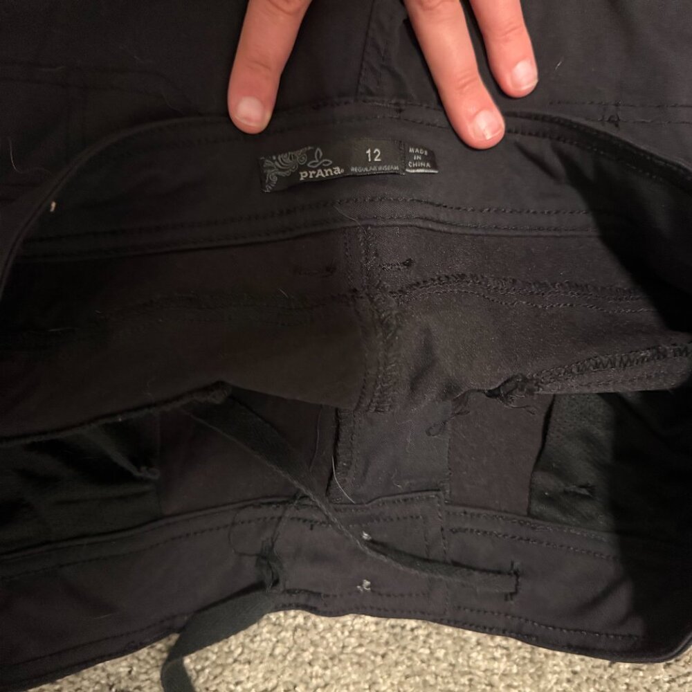 Prana Halle II Pants 12 Black Water Repellent Stretch Hiking Travel Performance - Picture 7 of 8